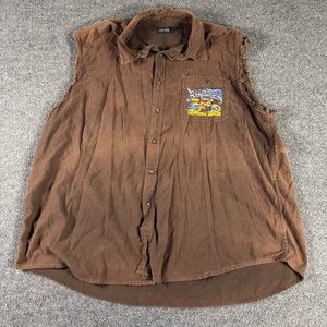 Faded Glory Sleeveless Button-Down Shirt 2013 Bike Week Y2K vintage